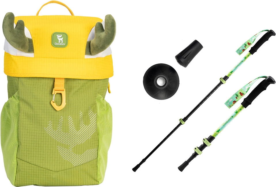 Kids Backpack 8L + Kids Aluminum Trekking Pole Set